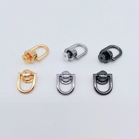 Tornillos De Remache Con Anillo En D Giratorios De Metal Accesorios Para Bolsos Para Manualidades De Cuero Gancho De Funda