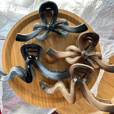 Pinza Para El Pelo Con Lazo Grande Degradado Plástico Pinza De Tiburón Irregular Para Mujeres Accesorios De Peinado Elegantes