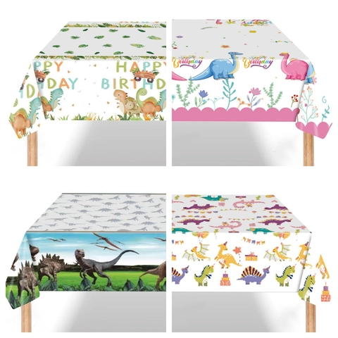 Nappe De Fête D'anniversaire Dinosaure Plastique Jetable Imperméable Motif Animal Dessin Animé Couverture De Table Enfant