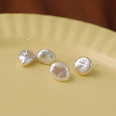 Barok Zoetwaterparel Oorknopjes Met 925 Sterling Zilver Stift Vintage Nis Elegante Sieraden Voor Vrouwen Dagelijks Daten Cadeau