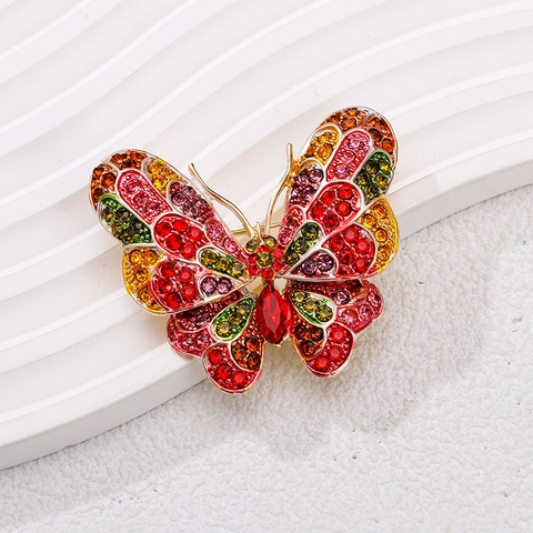 Spilla A Farfalla Lega Di Zinco Strass Scintillante Vintage Insetto Gioielli Regalo Per Donne Elegante