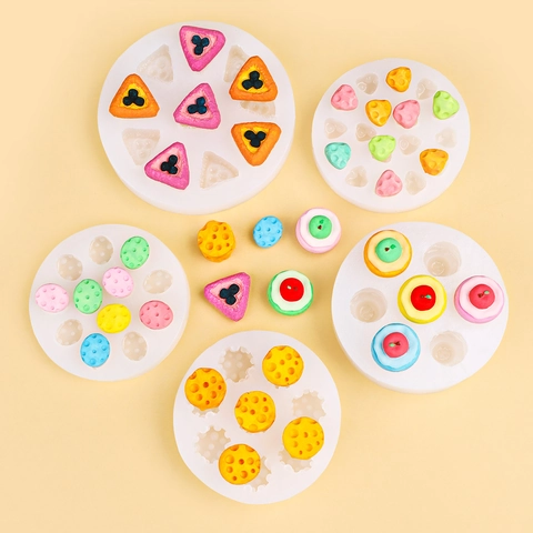 Mini Fruit Cheese Ice Cream Silicone Mold DIY Resin Casting Fondant Clay Crafting Realistic Novelty Dessert Decorating