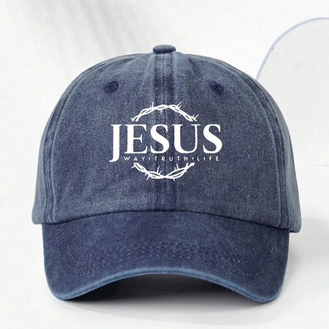 Casquette De Baseball En Coton Lavé Jesus Way Truth Life Rétro Ajustable Chapeau De Soleil Unisexe