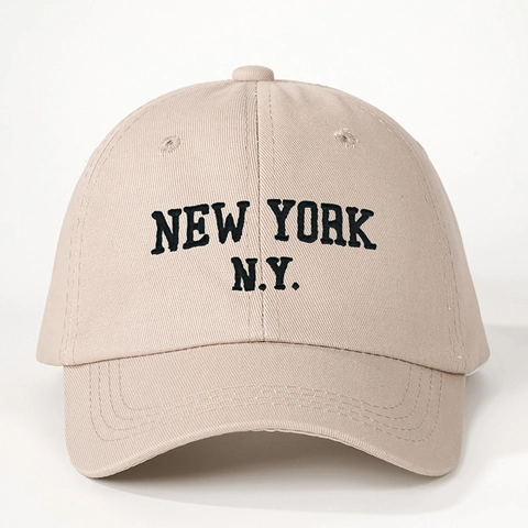 NY Letter Embroidery Baseball Cap Adjustable Polyester Curved Brim Outdoor Sun Hat Breathable Casual