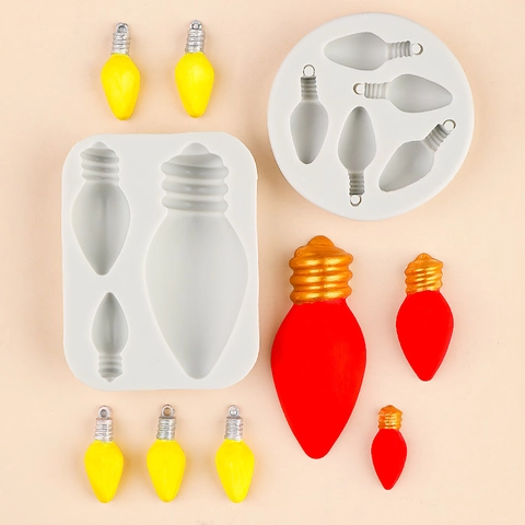 Mini Light Bulb Shape Silicone Mold For Fondant Chocolate DIY Resin Craft Cake Decoration Vintage Style Multipurpose