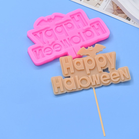Happy Halloween Silikon Kuchenform Mit Fledermaus Design Für DIY Backen Fondant Schokolade Dekoration