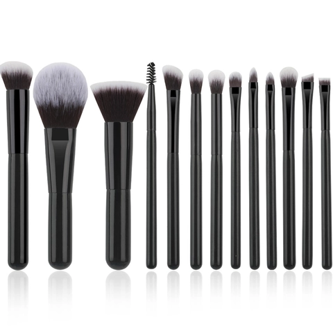 Pennelli Per Trucco Professionali Manico In Legno Fibre Sintetiche Fondotinta Ombretto Viaggio Portatile Kit Bellezza