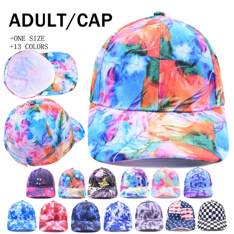 Cappello Da Baseball Cotone Regolabile Tie Dye Motivo Galassia Protezione Solare All Aperto Moda Stile Street Per Unisex
