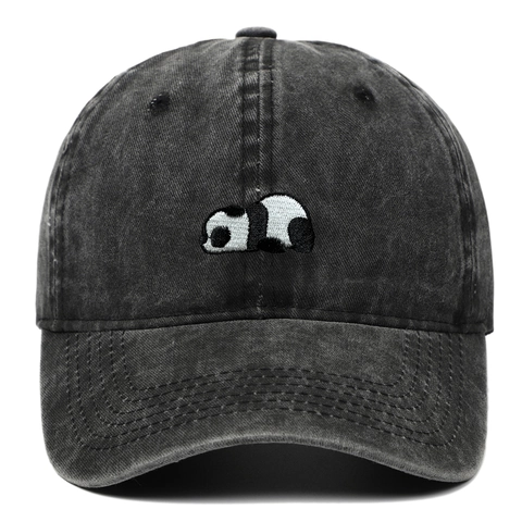 Cappellino Da Baseball Ricamo Panda Cotone Lavato Vintage Cappello Da Sole Per Uomo Donna Esterno Regolabile