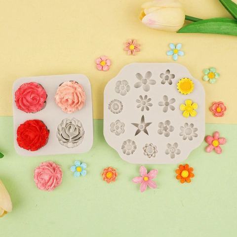 Rose Flower Silicone Fondant Mold DIY Cake Decoration Tool Chocolate Jelly Resin Clay Baking Accessory Craft Supplies
