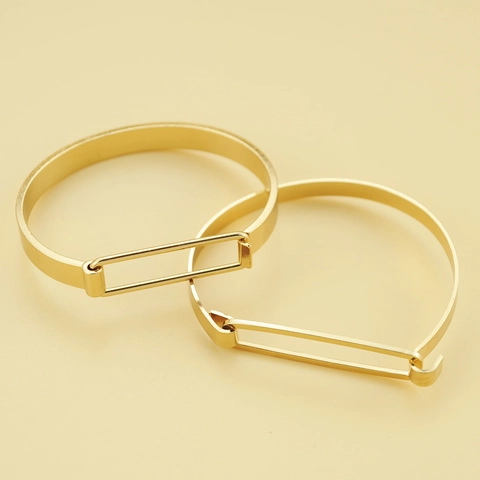 Bracelet Jonc Ouvert en Cuivre Minimaliste pour Femme Mode Géométrique Ovale Manchette en Métal Style Commuter Bijoux Quotidiens Cadeau
