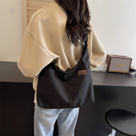 Borsa Hobo In Nylon Grande Capacità Impermeabile Tracolla Regolabile Casual Spalla Tote Donna Viaggio Versatile