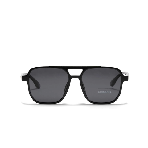 Retro Square Polarized Sunglasses Men Women TR90 Double Bridge Frame UV400 TAC Lens Fashion Pilot Style