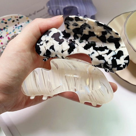Eleganti Mollette Per Capelli In Acetato Motivo Marmoreo Francese Grandi Fermagli Per Capelli Per Donna Accessori