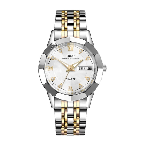 Orologio Al Quarzo Da Donna Cinturino In Acciaio Inossidabile Business Classico Luminoso Giorno Data Impermeabile Farfalla