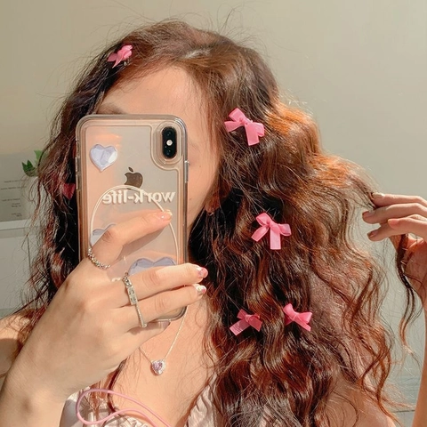 Mini Fermagli Per Capelli Con Fiocco Nastro Di Raso Velluto Piccole Forcine Stile Coreano Dolce Carino Per Donne Ragazze