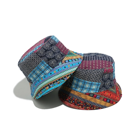 Vintage Fischerhut Aus Baumwolle Mit Patchwork Muster Und Boho Blumendruck Sonnenschutz Faltbare Kappe Für Damen Und Herren