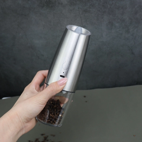 Electric Pepper Grinder Stainless Steel USB Rechargeable Adjustable Coarseness Automatic Salt Mill Handheld Spice Mill
