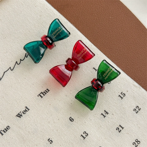 Französische Vintage Acryl Schleife Haarspange Handgefertigte Transparente Seitenhaarnadel Mode Haarschmuck Für Damen Haardekor