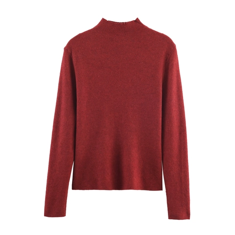 Maglione In Maglia A Lupetto Da Donna Manica Lunga A Costine Tinta Unita Vestibilità Aderente Casual Morbido Elastico