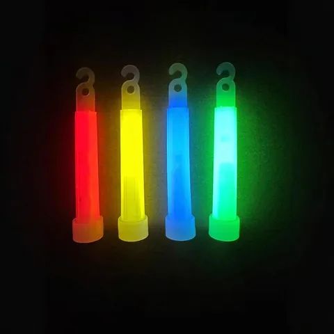 Bastoncini Luminosi Fluorescenti Plastica Con Gancio Esagonale Per Festa Campeggio Attrezzatura Di Emergenza Soccorso