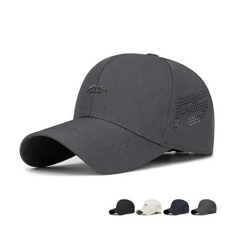 Heren Honkbalpet Sneldrogend Polyester Ademend Outdoor Zonbescherming Berglapje Verstelbare Sportpet