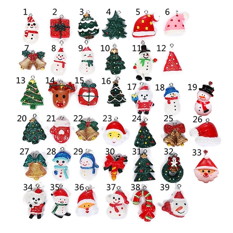 Weihnachten Harz Anhänger Schneemann Weihnachtsmann Weihnachtsbaum Für DIY Schmuckherstellung Basteln Festliche Dekoration Zubehör