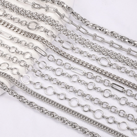 Stainless Steel DIY Jewelry Making Chains For Necklace Bracelet Earring High Polish Craft Accessory Popular Style