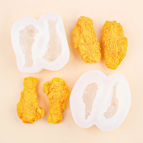 Molde De Silicona De Simulación De Comida Pollo Frito Textura Realista DIY Jabón Vela Aromaterapia Yeso Herramienta Artesanía