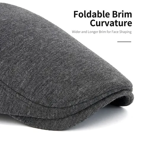 Vintage Newsboy Cap For Men And Women Knitted Polyester Adjustable Flat Cap Warm Solid Color British Style Beret Hat