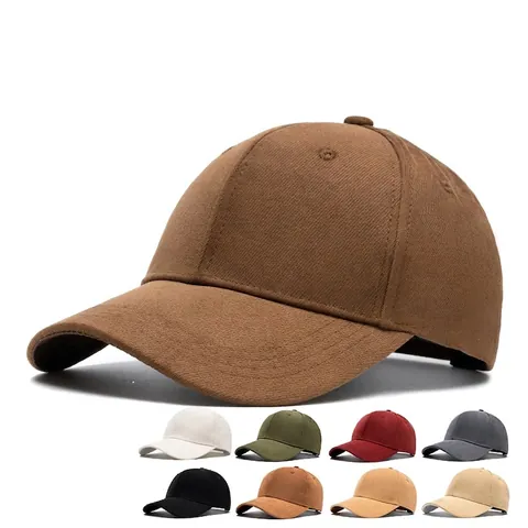 Klassische Baseballkappe Einfarbig Baumwolle Verstellbare Metallschnalle Gebogener Schirm Sonnenschutz Freizeit Sport Hut