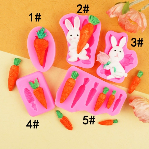 Paashaas Wortel Siliconen Vorm Fondant Taart Decoratie Chocolade Klei Handwerk DIY Tool
