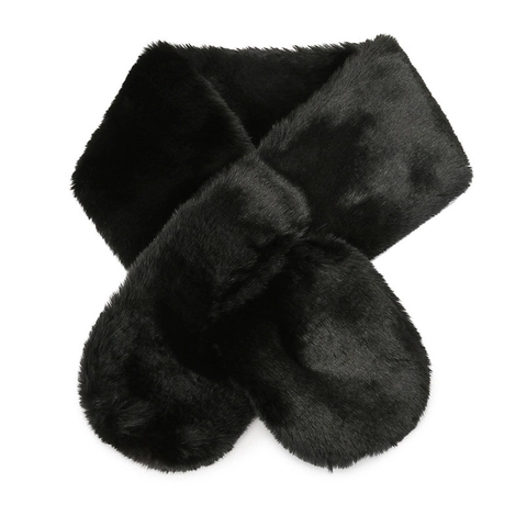 Faux Fur Scarf For Women Winter Warm Thickened Neck Warmer Soft Plush Elegant Solid Color Furry Collar Cross Design