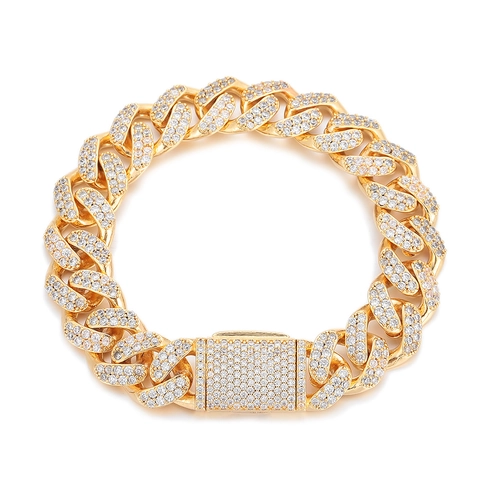 Miami Cuban Link Chain Necklace Bracelet Copper Zircon Iced Out Hip Hop Fashion Jewelry For Men Women