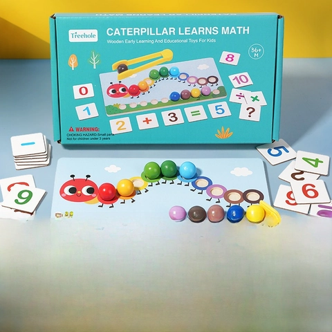 Holz Raupe Mathematik Lernspielzeug Montessori Perlen Klemmen Zählen Sortieren Spiel Für Kinder Frühpädagogik Training