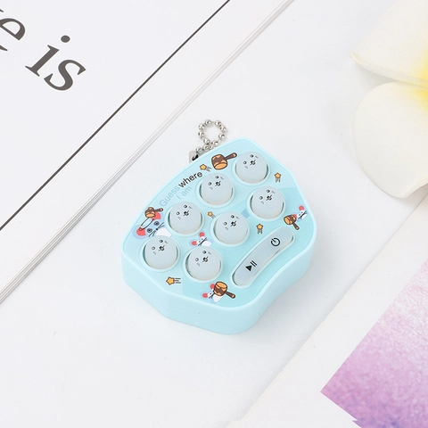 Mini Whack-A-Mole Electronic Game Keychain Plastic Handheld Fidget Toy With Sound Light Stress Relief Kids