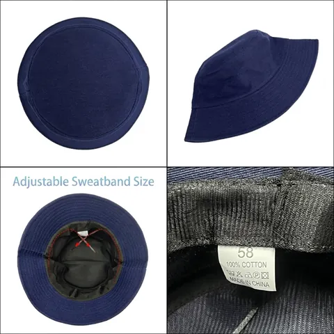 Sombrero de Pescador de Algodón para Niños Color Sólido Protección Solar Sombrero de Playa Al Aire Libre Con Cuerda Cortavientos Ajustable para Niños Niñas