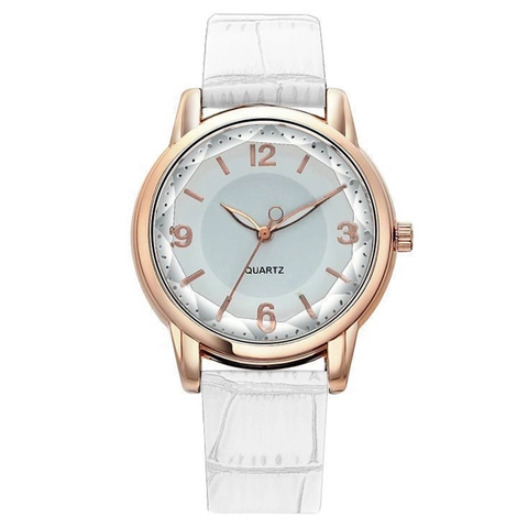 Women Fashion Quartz Watch Alloy Case Crocodile Texture Faux Leather Strap Round Dial Analog Wristwatch For Ladies