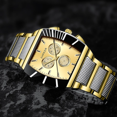 Men Luxury Business Quartz Watch Set Alloy Steel Strap Square Dial Fashion Casual Wristwatch Bracelet Jewelry Gift For Men