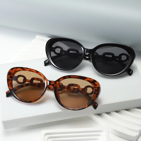 Occhiali Da Sole Retro Cat Eye Da Donna Con Montatura E Lenti In PC Protezione UV400 Aste A Catena Alla Moda Occhiali