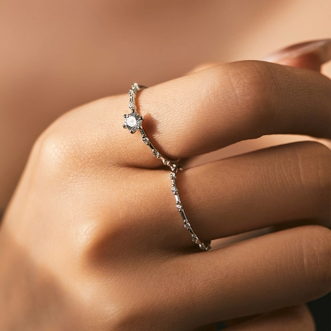925 Sterling Silver Moissanite Ring Sparkling D Color VVS1 Luxury Stackable Wedding Engagement Jewelry For Women