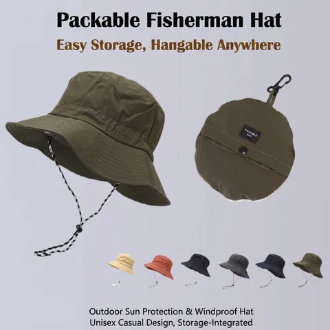 Waterproof Foldable Bucket Hat Quick Dry Nylon UPF50 Sun Protection Outdoor Hiking Sun Hat For Men Women