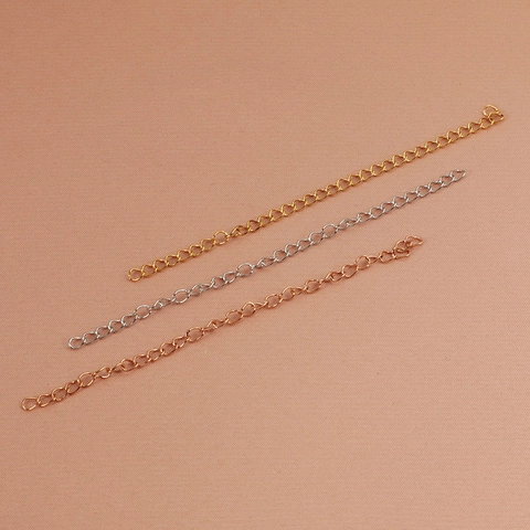 Chaîne D'extension En Acier Inoxydable Pour Colliers Et Bracelets Accessoires De Bijoux DIY Plaque Or 18K Sous Vide
