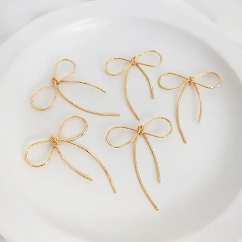 Bowknot Jewelry Charms Wire Wrapped Copper Pendants Color Preservation For DIY Earrings Necklaces Crafting Elegant