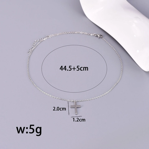 Kreuz Anhänger Halskette Titanstahl 18K Vergoldet Minimalistisch Poliert Religiöser Schmuck Für Damen Herren