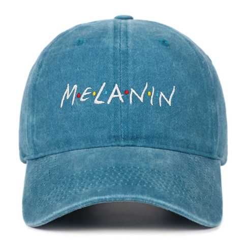 Cappello Da Baseball Ricamato Melanin Cotone Lavato Stile Vintage Retrò Dad Hat Regolabile Per Uomini Donne Sport All'Aperto