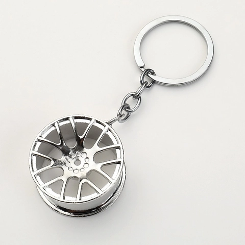 Kreativer Auto Radnabe Schlüsselanhänger Zinklegierung Miniatur Metall Felge Schlüsselring Für Herren Fahrzeug Modifikation Zubehör Auto Fan Geschenk