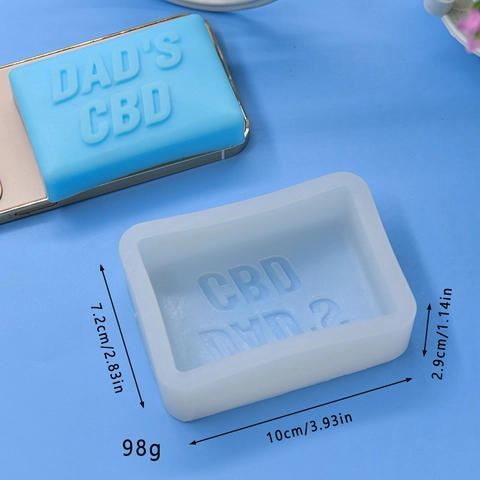 Silicone Cake Soap Candle Mold Dads CBD Letter Rectangle DIY Baking Crafting Tool Easy Release Durable Flexible