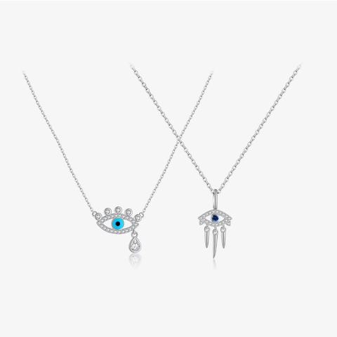925 Sterlingsilber Böser Blick Halskette Für Damen Mode Zirkonia Eingelegter Anhänger Schlüsselbein Kette Schmuck Elegant Geschenk
