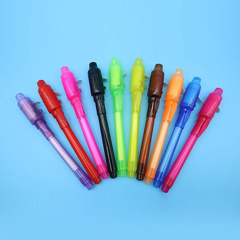 Penna Inchiostro Invisibile Con Luce UV Inchiostro Magico Scompare Messaggio Segreto Plastica Cancelleria Bambini